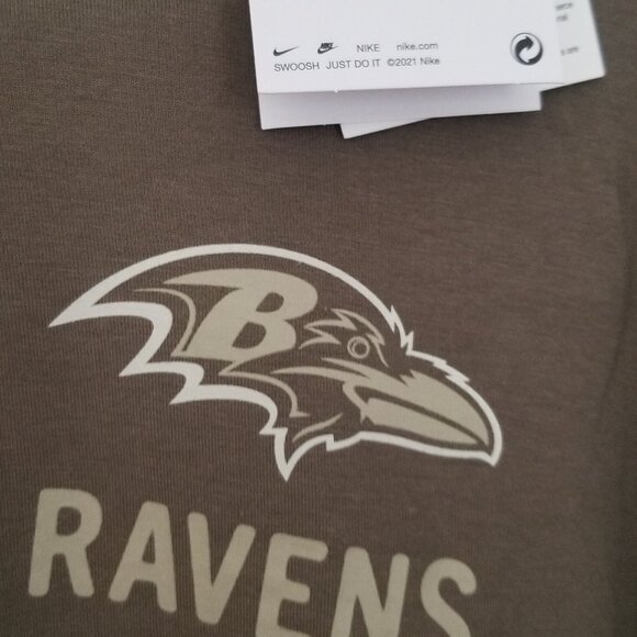 Men's Baltimore Ravens Nike Olive Salute to Service Sideline Long Sleeve T-Shirt - Picture 9 of 12